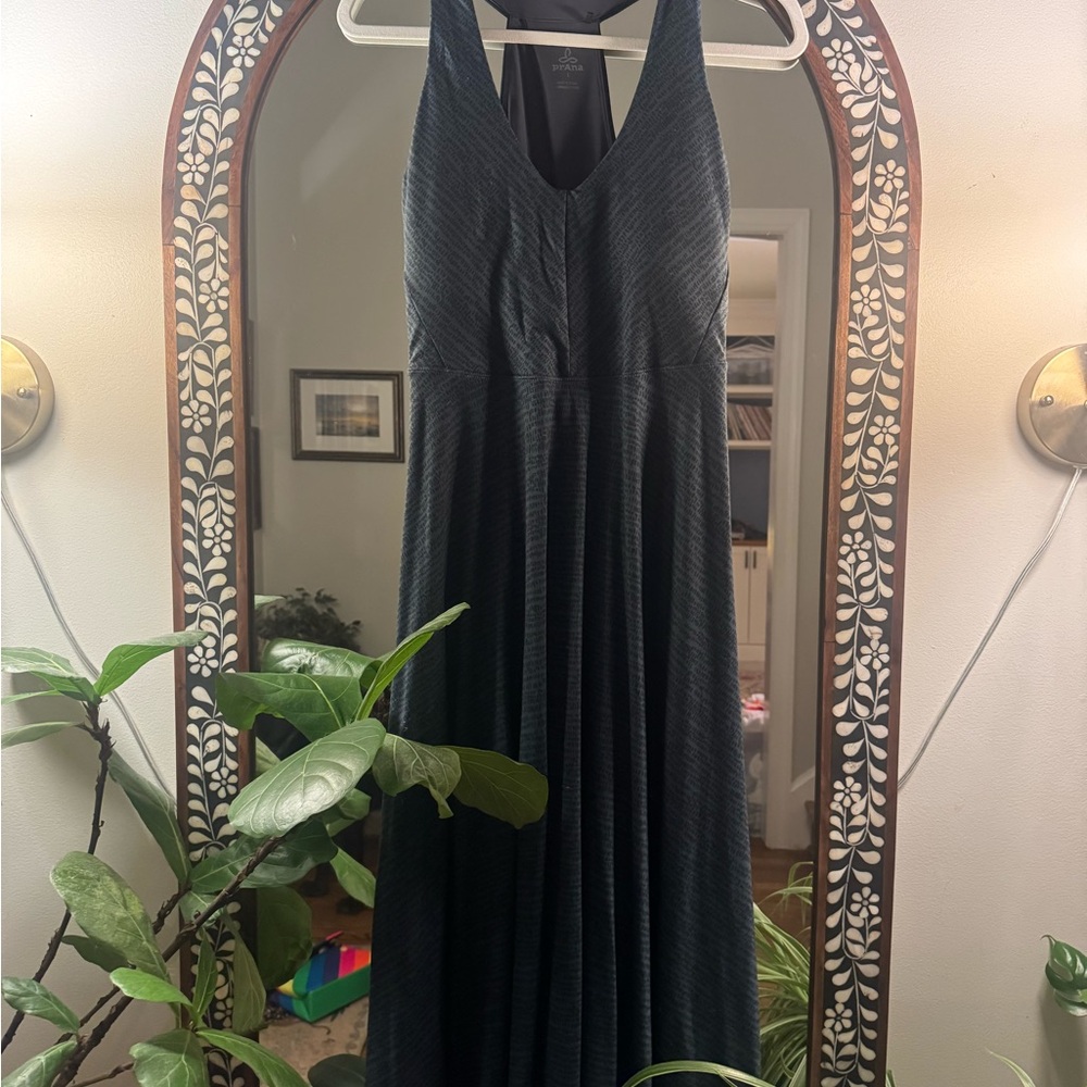 Prana charcoal Sleeveless Dress- built in bra.  Racerback